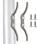 Amazon flagpole cleat hooks, two-piece marine-grade stainless steel set with screws for boat rope securing