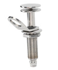 KunEchevyr marine-grade stainless steel retractable boat cleat with mounting bolt, side view
