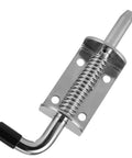 Semme drum spring latch, marine-grade stainless steel with mounting plate and U-hook for boats