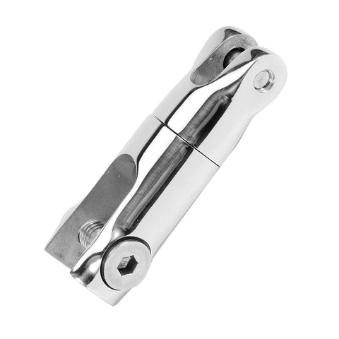 Close-up of stainless steel swivel anchor connector for 6–8 mm chain, marine grade 316