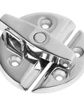 Round turn button twist latch; marine-grade stainless steel, mirror finish for boat hatches and enclosures (front view)