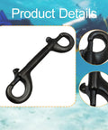 Front view of Amazon FytStycale 115 mm black marine-grade stainless steel double-ended hook for dog bucket or garage