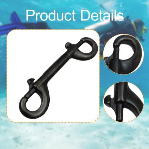 Front view of Amazon FytStycale 115 mm black marine-grade stainless steel double-ended hook for dog bucket or garage