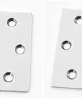 Two Marine Grade Stainless Steel Butt Hinges 3 Inch Open One Eighth Inch Thick With Welded Stainless Pin set on white background