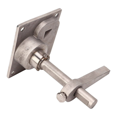 Boat cam latch flush pull hatch latch, 316 stainless steel, lift handle, side view, square mounting plate