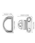 Front and side views of a polished 316 stainless steel D-ring surface-mount tie-down anchor for boats/trailers