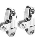 Bimini top deck hinges in stainless steel, two pieces, 180° rotation