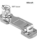 Marine Grade Stainless Steel Heavy Duty Door Hasp With Turning Padlock Eye Mount For Outdoor Doors Corrosion Resistant 316L Security Latch