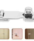 Close-up of Ipetboom marine-grade stainless steel boat door latch with swivel padlock eye (75x25mm)