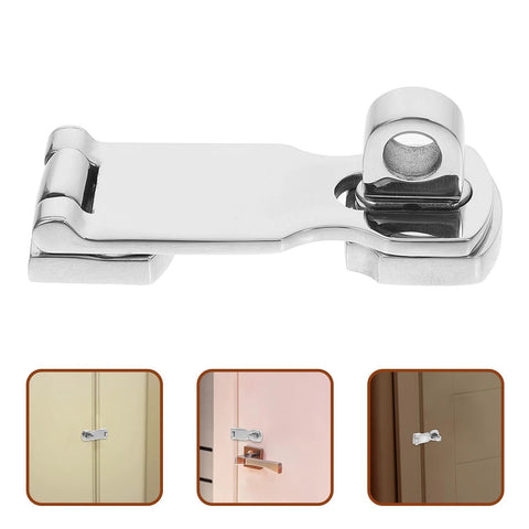Close-up of Ipetboom marine-grade stainless steel boat door latch with swivel padlock eye (75x25mm)