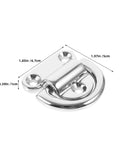 Folding stainless steel D-ring tie-down anchors, 2-pcs, deck-mount base, marine-grade, 6mm.