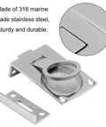Spryflower stainless steel ring-handle flush hatch cabinet pull, 57×40mm, marine-grade 316, mirror polished.