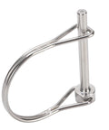 Front view of two-pack marine-grade 316 stainless safety coupler pins with wire loop, 6.3x50mm.