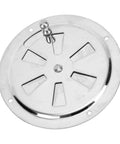 Round stainless steel vent grille with adjustable slotted louvers, 4-inch diameter for marine use