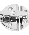 Round turn-button latch in marine-grade stainless steel with mirror finish for boat hatches