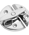 Round turn-button twist latch in mirror-finish marine stainless steel for boat hatches and enclosures