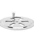 4-inch round marine-grade stainless steel vent cover with adjustable knob.