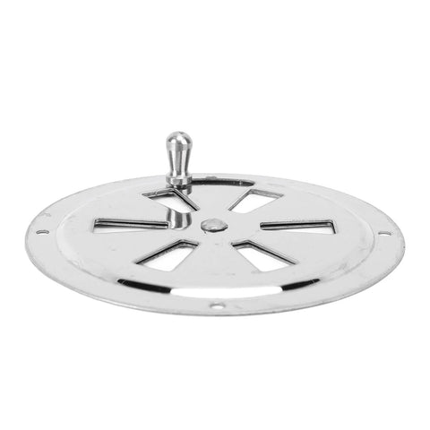 4-inch round marine-grade stainless steel vent cover with adjustable knob.