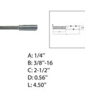 Marine Grade Threaded 3 8 16 Set Screw Stud For One Quarter Inch Stainless Wire with dimensions and diagram