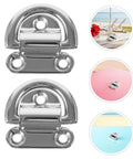 BUGUUYO 2pcs stainless steel folding D-ring tie-down anchors, 6mm, chrome finish, front view