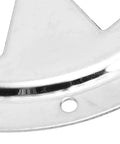 Close-up of a 4-inch round stainless steel vent grill ring with mounting hole.