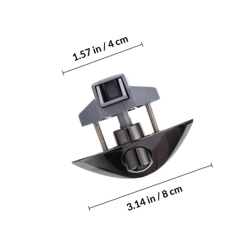 Front view of Ciieeo zinc alloy button lock for cabinet drawer, gunmetal finish, press-release mechanism