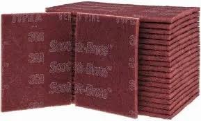 Stacked Maroon General Purpose Hand Pads 6x9 Perforated Nonwoven Abrasive Pack of 20