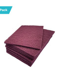 Maroon Very Fine Nonwoven Hand Pad 6 x 9 Inch Aluminum Oxide Scrub Pad 10-Pack stacked on white background