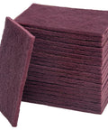 Stack of Maroon General Purpose Scrub Pad 6x9 Inches 20 Pack For Paint Prep And Scuffing