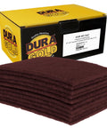 Maroon General Purpose Scuff Pads 6x9 Inch Box Of 10 For Surface Prep Primer stacked with Dura-Gold packaging visible