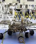 Technicians working in cleanroom with rover and No Fuss Anti Static ESD Marking Tape For Cleanrooms With No Residue Adhesive visible on floor