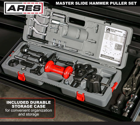 Master Slide Hammer Puller Set in durable storage case with multiple components organized for easy access