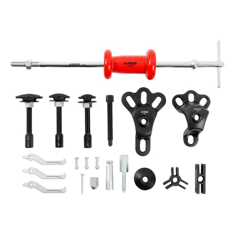 Master Slide Hammer Puller Set – 10-Way Slide Hammer Puller Set Includes 3-Piece Rear Axle Bearing Puller Kit