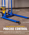 Material Lift Winch Stacker Pallet Truck Dolly With 330 Lbs Capacity And 40 Inch Max Lift 8 Inch Wheels And Swivel Casters