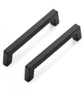 Ten Pack 5 Inch Matte Black Cabinet Handles Square Flat Modern Pulls For Kitchen Cabinets And Drawer Fronts 5 Inch Center To Center