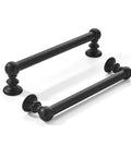 10 Pack 5 Inch Matte Black Cabinet Pulls Solid Heavy Duty Hardware For Cabinets Drawers And Doors 128mm Center Hole Design Ideal For Kitchen