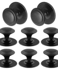 8 Pack Matte Black Self Adhesive Cabinet Knobs Set Stainless Steel Drawer Pulls No Drill Peel And Stick Durable Rust Resistant