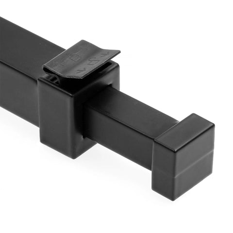 Close-up of Aluminum Adjustable Security Bar For Sliding Doors Telescoping Design Adjusts From 28 To 48 Inches Matte Black Finish