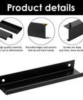 Product details of 30 Pack Matte Black Aluminum Cabinet Handles 5.9 Inch Flat Back Hidden Back Mount Finger Pulls