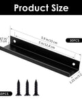 Dimensions of 30 Pack Matte Black Aluminum Cabinet Handles with screws, 5.9 inch flat back, hidden back mount, 5 inch center to center.
