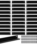 30 Pack Matte Black Aluminum Cabinet Handles 5.9 Inch with screws, flat back, hidden back mount, shown in a grid layout