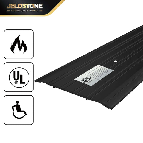 6" W x 1/4" H x 36" L - Commercial Aluminum Door Threshold Matte Black Anodized Fire Rated Barrier Free
