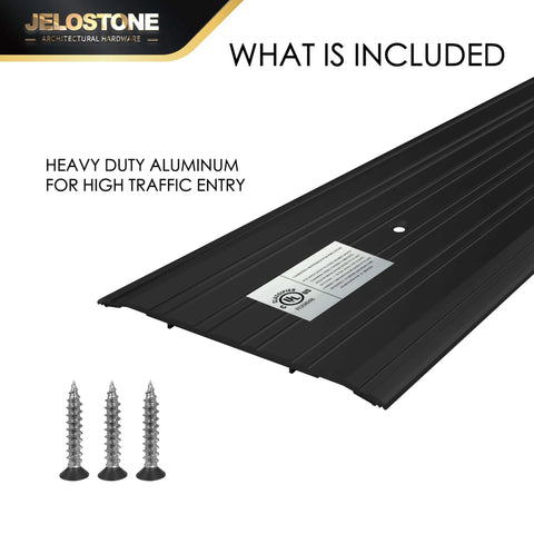 6" W x 1/4" H x 36" L - Commercial Aluminum Door Threshold(Mattee Black Anodized)- Door Saddle- ADA accessible Barrier Free- Fire Rated- Door Thresholds for Exterior Doors, B304A with screws included