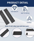 Self Stick Rectangular Sliding Door Pulls Two Piece Set Matte Black Aluminum Flush Handles No Drill Punch Free For Barn Doors