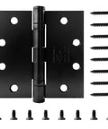 Three Pack 4.5 Inch by 4.5 Inch Commercial Grade Ball Bearing Door Hinges With Non Removable Pin UL Listed And 3 Hour Fire Rated