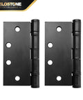 3 Pack Commercial Grade Ball Bearing Door Hinges 4-1/2 x 4-1/2 Full Mortise Matte Black JS-5BB2 UL Listed shown front view