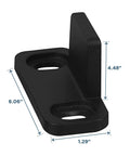 Interior Sliding Barn Door Hardware Double Floor Guide One And Three Quarters Inches Matte Black for door kits, side view