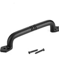 Rustic 230mm Sliding Barn Door Handle Pull Heavy Duty Solid Carbon Steel Door Pull For Gates Garage Shed Exterior And Interior Use Matte Black Finish