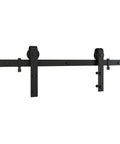 Interior Sliding Barn Door Kit Matte Black Two Piece Track System 72 Inch Rail Includes All Mounting Hardware View