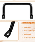 8 Pack Matte Black Cutting Board And Cabinet Hardware Handles Pulls, front view, black metal, 11 x 5.5 cm, with screw holes